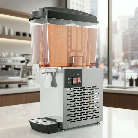 Garvee Commercial Drink Dispenser, 4.75 Gallon Beverage Dispenser with Powerful Motor for Restaurants, Hotels, 150W, Silver