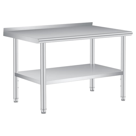 Garvee Commercial Heavy Duty Kitchen Worktable with Adjustable Under Shelf for Restaurant Business Home Outdoor