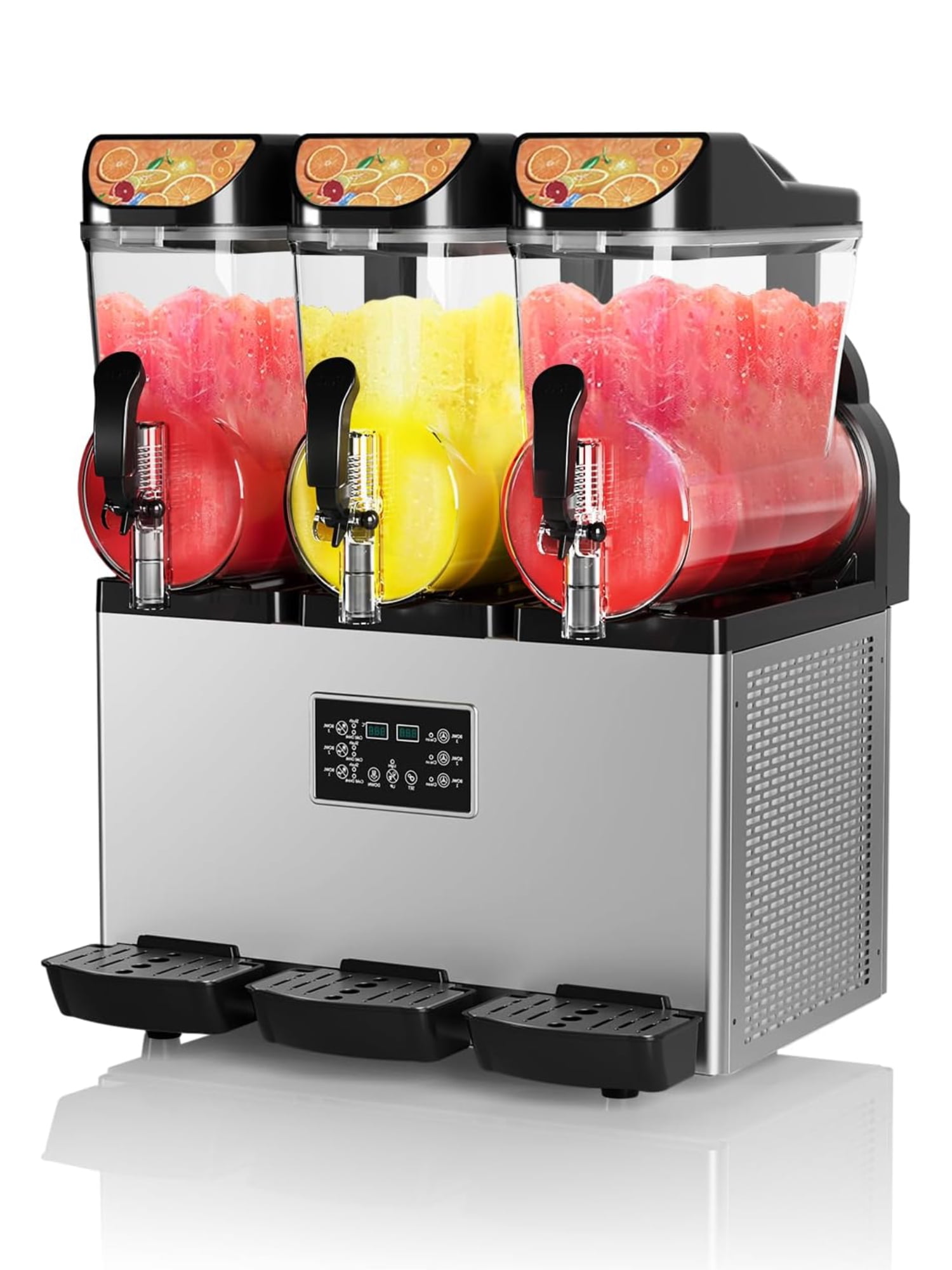 Garvee Commercial Slushy Machine with Self-Cleaning, 11.8Gal Frozen Drink Machine for Home, Restaurants, 1200W, Black & Silver