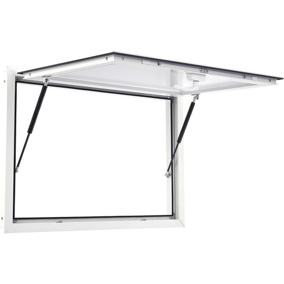 Garvee Concession Window for Food Truck 36x36 Inch, Aluminum Alloy Food Truck Window with Door Handle, Concession Awning Door Up to 85 Degrees, for BBQ Trailer, Mobile Catering, Glass Not Included