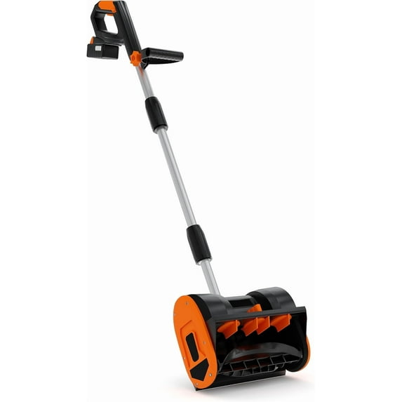 Garvee Cordless Electric Snow Shovel, 20V 4.0Ah Battery, Brushless Motor, 12"x8" Path, 17FT Throw, Adjustable Handle, Lightweight Snow Blower, Orange