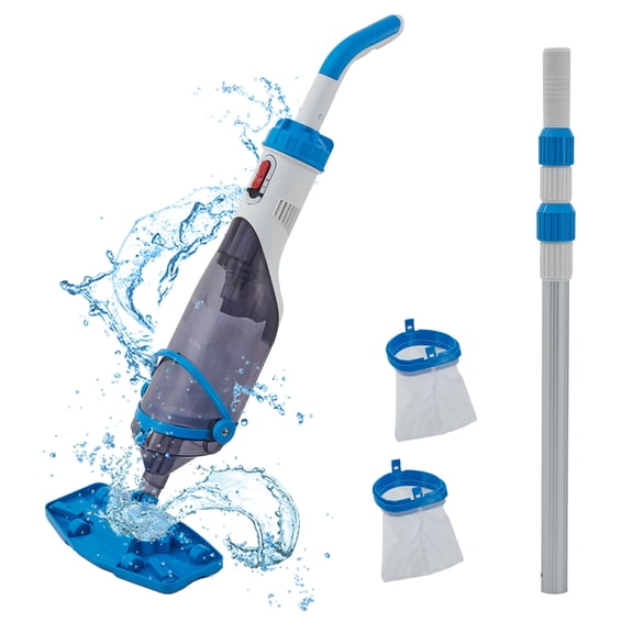 Garvee Cordless Handheld Pool Vacuum with Telescopic Pole, Rechargeable Handheld Hot Tub SPA Pool Cleaner Vacuum for Above Ground/Inground Pools, 18.5GPM Powerful Suction, Running time up to 1H