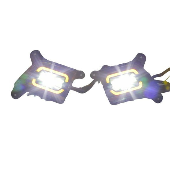 Garvee Daytime Running Light DRL Fog Light Assembly for 2019-2022 Chevy Silverado 1500, LED Dynamic Switchback White DRL Amber Turn Signal Light Front Bumper Light