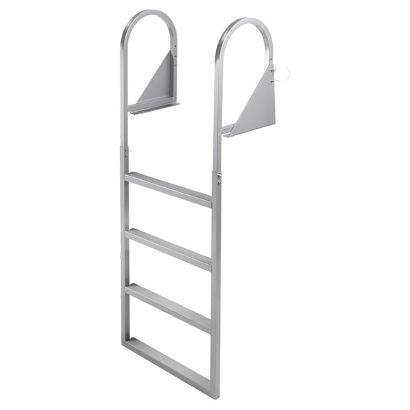 EuKer Dock Ladder 4 Steps,350LBS Removable Boat Ladder with Upgraded Widen Nonslip Pedals for Lake/Pool/Boarding/RV,Sliver