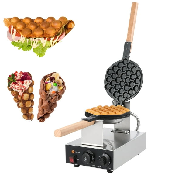 Garvee Electric Bubble Waffle Maker, 2800W Round Waffle Iron Bubble Waffle Maker Non-Stick Egg Machine for Home and Commercial Use, Single