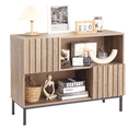 thumbnail image 1 of Garvee Entryway Table, Modern Farmhouse Buffet Storage Cabinet, Console Table Behind Couch Table with Display Shelf and Metal Legs, Accent Cabinet for Living Room Hallway, 1 of 7