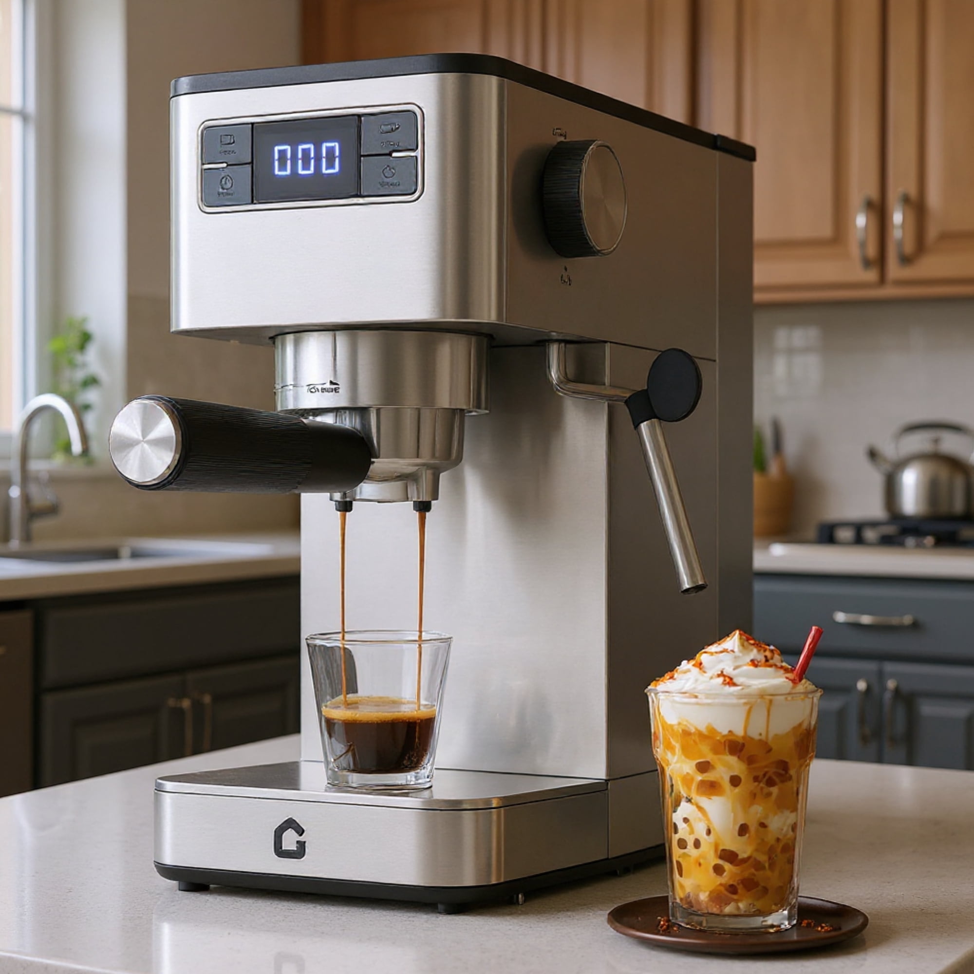 Garvee Espresso Machines for Home, 20 Bar Slim Espresso Maker with Frother Steam Wand and 47oz Removable Tank, Silver