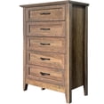thumbnail image 1 of Garvee Farmhouse 5 Drawer Dresser Chest, Tall Wood Vintage Dresser for Bedroom Storage, Organizer for Living Room, Kids Bedroom, Nursery, Hallway Closet, 1 of 8