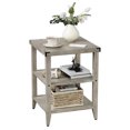 thumbnail image 1 of Garvee Farmhouse End Table Rustic Side Table with Storage Shelf for Small Spaces Square Bedside Table Narrow Nightstand for Living Room, Bedroom, Grey, 1 of 8
