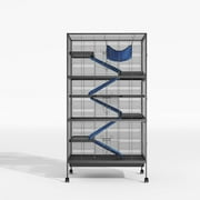 Garvee Ferret Cage, 6-Tier Sugar Glider House with Flannel Ramp and Hammock, Wrought Iron Critter Nation Cage,Chinchilla House for Guinea Pig, Rabbits,Squirrel