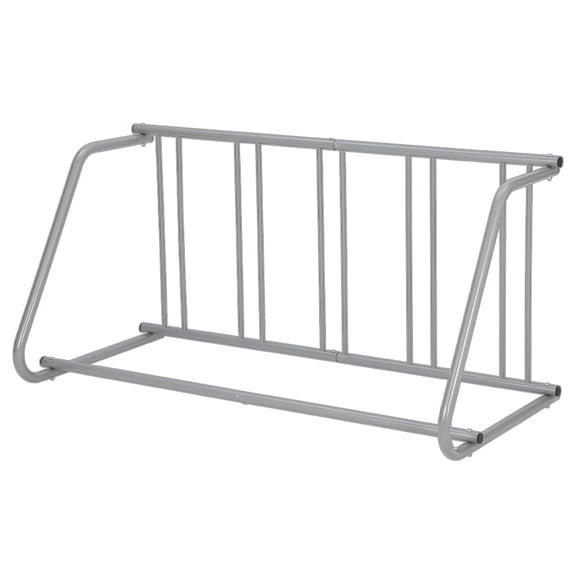 Garvee Freestanding Single-Sided Floor Bike Rack – Heavy Duty 5-Bike Storage Stand, Grid Design for Garage, Street, Yard, Bike Events, Indoor/Outdoor Two-wheeler Organizer, Gray | 5-car single-sided