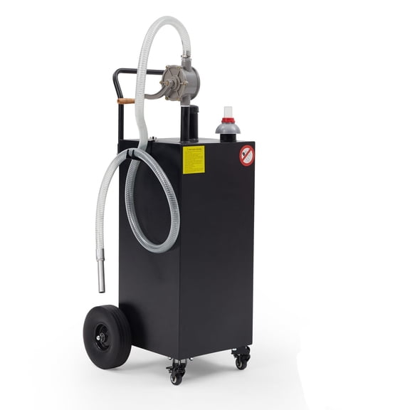 Garvee Fuel Transfer Tank with Pump, 40 Gallon Fuel Caddy, Gas Storage Tank, Gasoline Diesel Fuel Tank for Cars, Lawn Mowers, ATVs, Boats, More, Black