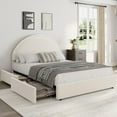 thumbnail image 1 of Garvee Full Boucle Upholstered Platform Bed with 2 Storage Drawers Modern Arc Headboard Bed Frame, 1 of 7