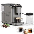 thumbnail image 1 of Garvee Fully Automatic Espresso Machine, 20 Bar Coffee Machine with Automatic Milk Frother & Built-In Grinder for Home Barista, Gray, 1 of 8