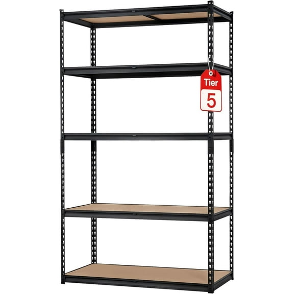 Garvee Garage Storage Shelves 5 Tiers, Heavy Duty Storage Shelving Racks with 2000 LBS Capacity, 36 in L x 18 in W x 72 in H Metal Adjustable Shelving Unit for Kitchen Pantry Garage Laundry