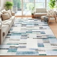 thumbnail image 1 of Garvee Geometric Area Rug 5x7 Modern Washable Rug for Living Room, Non-Slip Stain Resistant Indoor Carpet for Bedroom Dining Room Office, Blue, 1 of 9