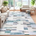 thumbnail image 1 of Garvee Geometric Area Rug 9x12 Modern Washable Rug for Living Room, Non-Slip Stain Resistant Indoor Carpet for Bedroom Dining Room Office, Blue, 1 of 9