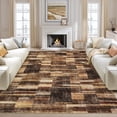 thumbnail image 1 of Garvee Geometric Area Rug 9x12 Modern Washable Rug for Living Room, Non-Slip Stain Resistant Indoor Carpet for Bedroom Dining Room Office, Brown, 1 of 9