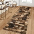 thumbnail image 1 of Garvee Geometric Runner Rug 2x6 Modern Washable Rug for Bedroom, Non-Slip Stain Resistant Indoor Carpet for Hallway Entryway Laundry Room, Brown, 1 of 8