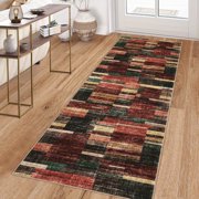 Garvee Geometric Runner Rug 2x6 Modern Washable Rug for Bedroom, Non-Slip Stain Resistant Indoor Carpet for Hallway Entr