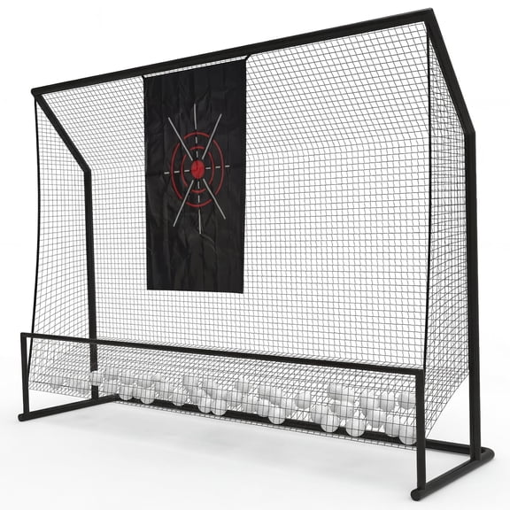 Garvee Golf Practice Net 10x7.5FT Hitting & Chipping Training for Backyard Indoor Outdoor, Swing Practice System with Aim Cloth and Carry Bag, Portable Driving Aid, Easy Set Up