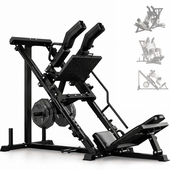 GARVEE 1200lb Leg Press Hack Squat Machine,3-in-1 Multifunctional Leg Machine with Linear Bearing Hack Squat & Leg Press Combo,Fits 1" & 2" Plates,Strength Training Lower Body