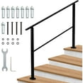 thumbnail image 1 of Garvee Hand Rails for Outdoor Steps, 4 Step Stair Handrail & Indoor Stair Railing Kit, Black Railings for Outdoor Steps and Hand Rails for Seniors for Porch Railing & Deck Hand Rail, 1 of 6