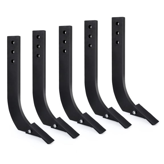 Garvee Heavy Duty Box Blade Shank Set 5 Pack 16 inch Slitter Shanks with 3 Holes Adjustable Scarifier Teeth and Pins for Digging Plowing Replacement – Black