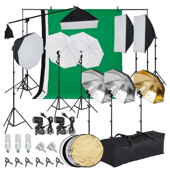 Garvee Heavy Duty C-Stand with Boom Arm, 10.8ft Professional Photography Light Stand with Turtle Base and 2 Grip Heads, Adjustable Metal Studio Support for Strobe, Reflector, Softbox