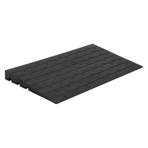 Garvee Heavy Duty Rubber Threshold Ramp for Wheelchairs & Scooters - Non-Slip Doorway & Curb Ramp with Willow Design, Beveled Edges, 3 Cord Channels, 2500lbs Capacity - 2.5in, 1-Piece Pack