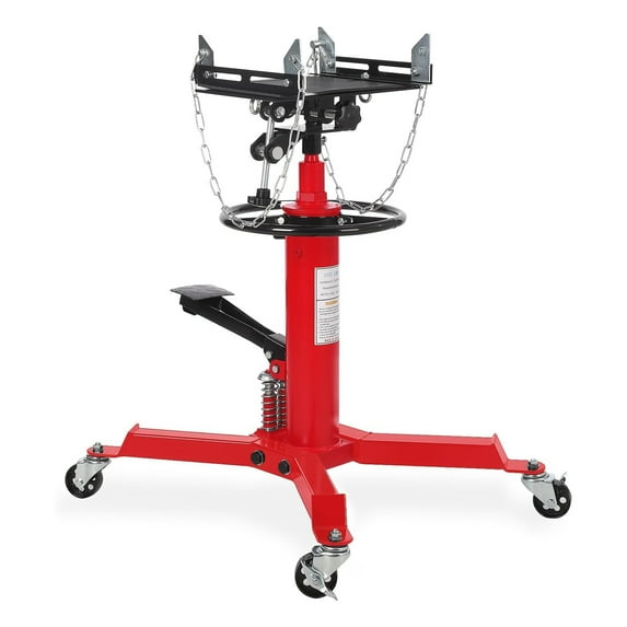 Garvee Heavy Duty Transmission Jack, 1322 lbs Hydraulic Floor Jack with Foot Pedal & 360° Wheels for Auto Shops, Garage, Red