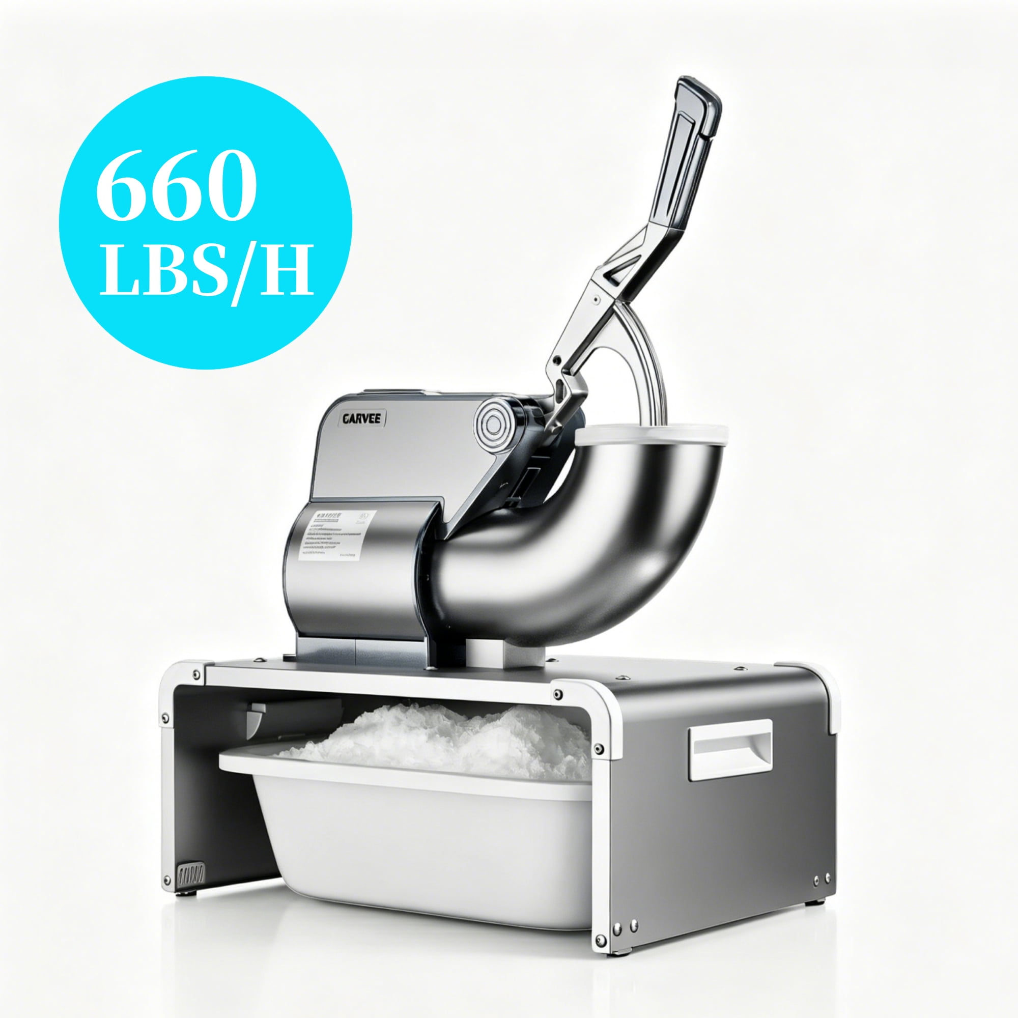 Garvee Ice Shaver Machine, 661 lbs/H 1450 RPM Countertop Shaved Ice Machine with Ice Shovel for Home & Commercial Use (300W)