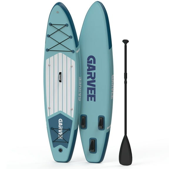 Garvee Inflatable Stand-up Paddle Board, 11' x 34'' x 6'', with Camera Mount, Green