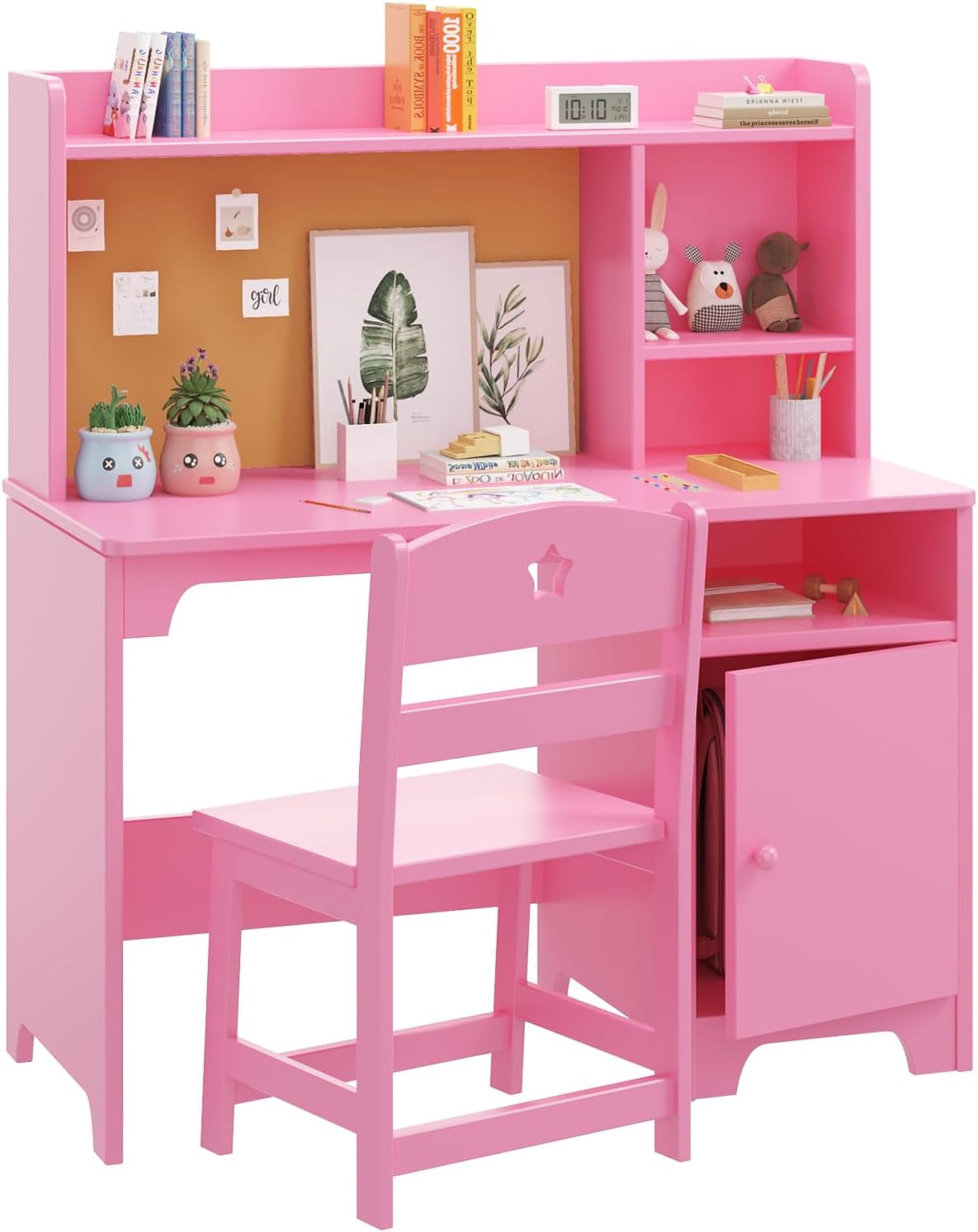 Computer Table For Kids Garvee Kids Study Desk with Chair,Wooden Children Study Table with ...