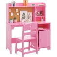 thumbnail image 1 of Garvee Kids Study Desk with Chair,Wooden Children Study Table with Hutch and Storage Cabinet, Student Writing Desk Computer Workstation, for Boys Girls 3-12 Year, Pink, 1 of 6