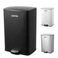 thumbnail image 1 of Garvee Kitchen Trash Can, 13 Gal / 50 L Stainless Steel Large Garbage Can with Quiet Soft-Close Lid, Step-on Kitchen Metal Trash Bin with Removable Inner Bucket for Living Room Office Garage,Black, 1 of 7