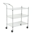 thumbnail image 1 of Garvee Kitchen Utility Cart,Wire Rolling Utility Cart, Stainless Steel Service Cart w/Wheels and Adjustable Storage Rack Handle - for Laundry, Garage, Bathroom - Low Handle, 1 of 7