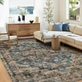 thumbnail image 1 of Garvee Large Boho Oriental Rug 9'x12' Area Rugs for Living Room Boho Tribal Rug Carpet Soft Non-Slip No Shedding Indoor Throw Carpet Vintage Persian Rug, Blue/Brown, 1 of 6