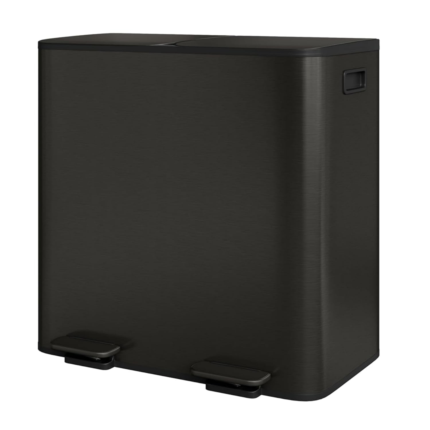 2 X 8 Gallon Stainless Steel Double Trash Can Step-on Metal - View #2
