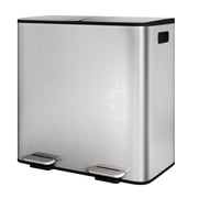 Garvee 21.13 Gallon Large Stainless Steel Double Trash Can with Lid, Step-on Recycling Bin, Silver