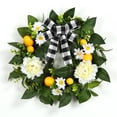 thumbnail image 1 of Garvee Lemon Wreath for Front Door, 20 Inch Spring Summer Wreath with Artificial Lemon Peony Flower and Bow, for Farmhouse Home Kitchen Party Wall Window Indoor Outside Decor, 1 of 8