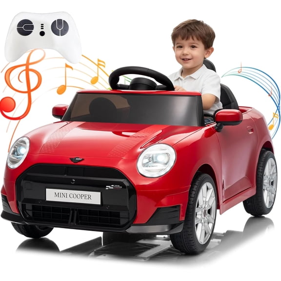 Garvee Licensed BMW Mini Cooper 12V Kids Electric Car with Remote Control 4.5Ah Ride-On Toy for Ages 3-8