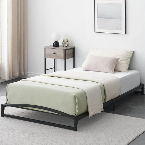 Garvee Low Profile 6 Inch Twin Metal Platform Bed Frame, Heavy Duty, No Box Spring Needed, Steel Slat Support, Mattress Foundation