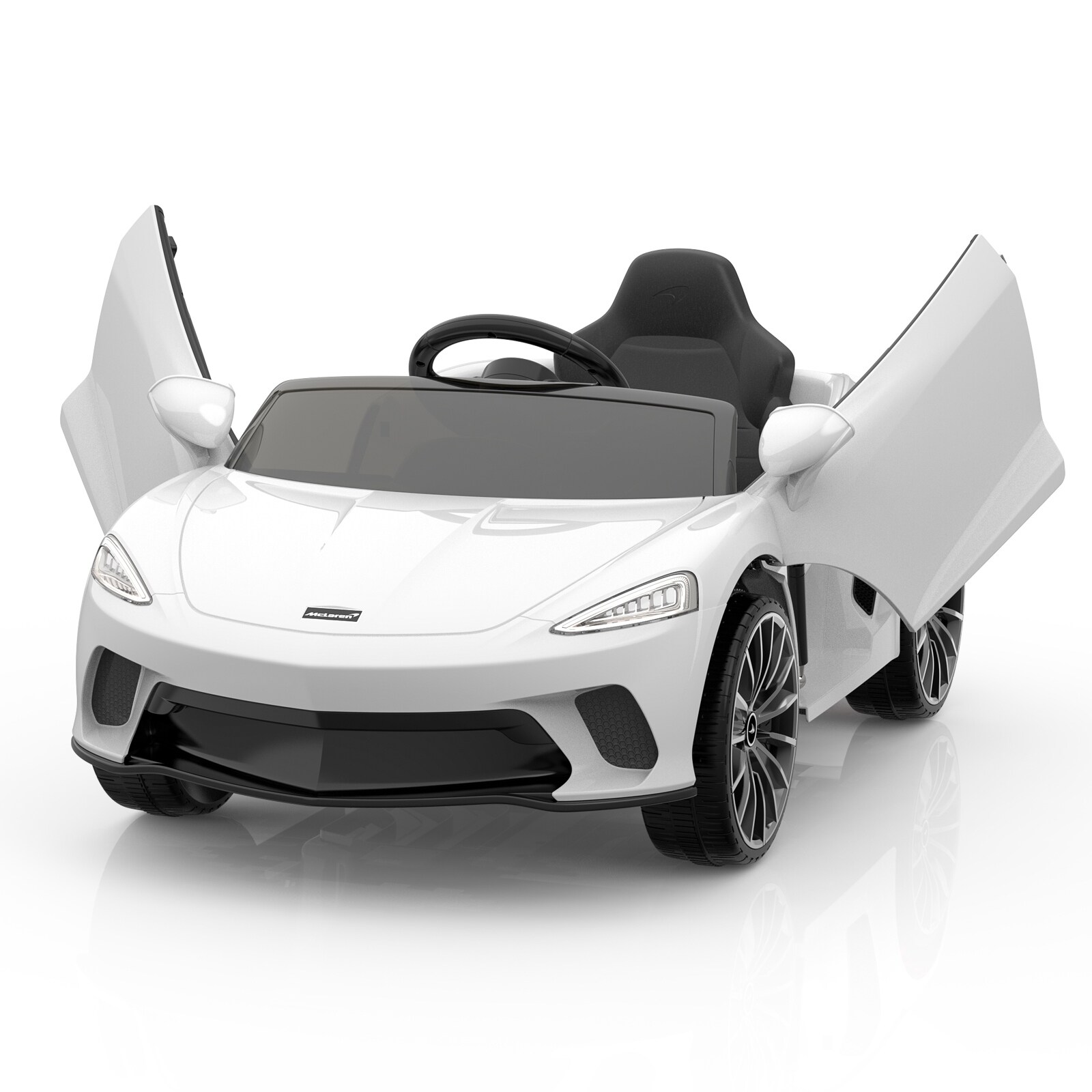 Garvee Luxury Electric Stroller with Sound System, 12V Battery White