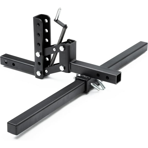 Garvee Manual Implement Lift 1-Point Lift System 50 Inches Width Fits for ATV/UTV 2 Inch Receiver, One Point Lift for Tractors and Plow Scarifier, Adjustable Height, Black