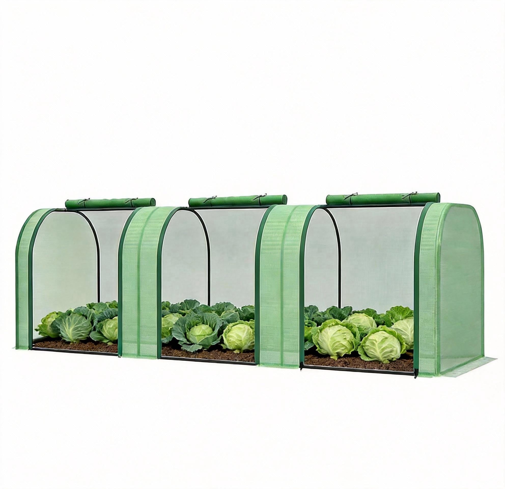 Garvee Mini Greenhouse 116.93 x 39.37 x 31.5 inch, PE Cover with Roll-up Zipper Door, Green