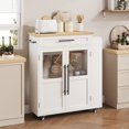 thumbnail image 1 of Garvee Mobile Kitchen Island Cart with 360° Rolling Wheels, Drawers, Spice Rack, Black Handle – Versatile Storage & Serving Cart for Kitchen and Dining Room, 1 of 8