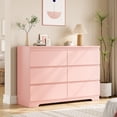 thumbnail image 1 of Garvee Modern 6-Drawer Dresse, Wood Chest for Bedroom, Living Room, Entryway Storage, Pink, 1 of 7