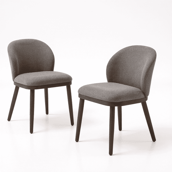 Garvee Modern Dining Chairs Set of 2 with Back, Linen Fabric Upholstered Kitchen Side Chairs, Gray