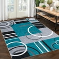 thumbnail image 1 of Garvee Modern Geometric Area Rugs 10'x13' Living Room Rugs, Abstract Washable Rug Non-Slip Soft Indoor Throw Carpet Stain Resistant Rug for Dining Room Bedroom, Blue Green, 1 of 8